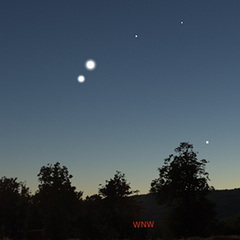 Venus und Jupiter am Abend des 9. Juni 2026
