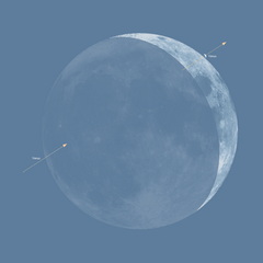 Schema der Bedeckung der Venus durch den Mond am 14. 9. 2026
