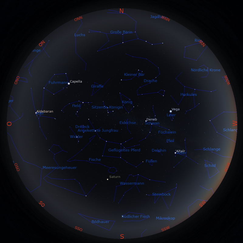 Abendhimmel am 15. des Monats