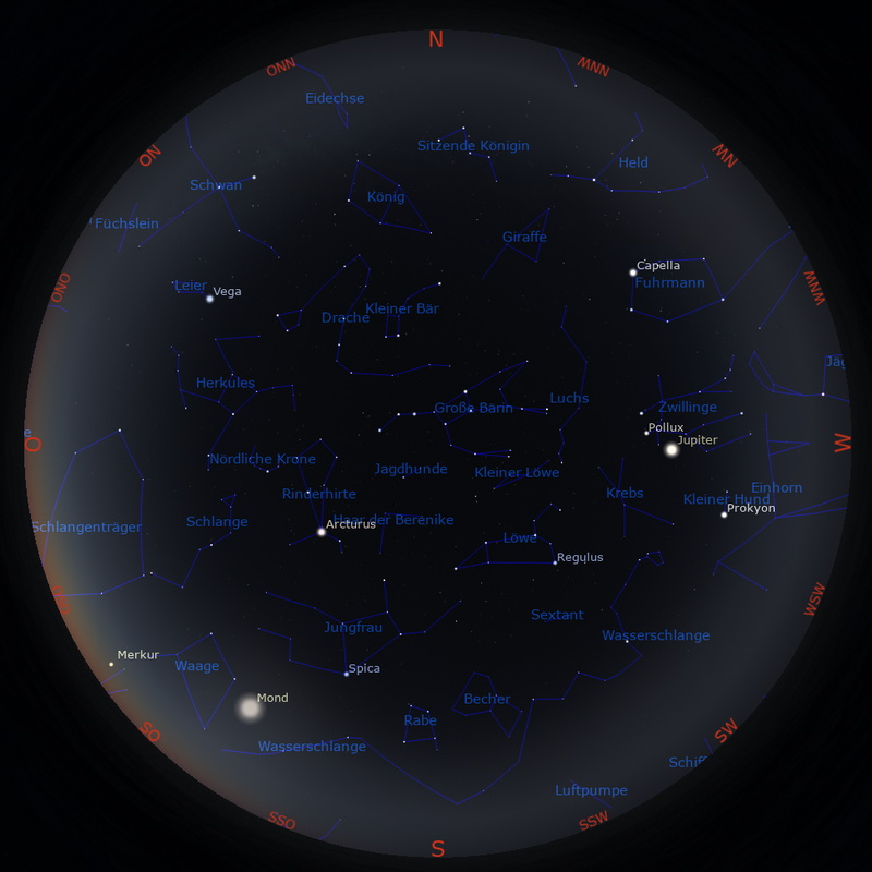 Morgenhimmel am 15. des Monats