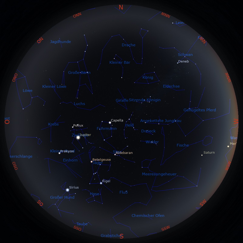 Abendhimmel am 15. des Monats