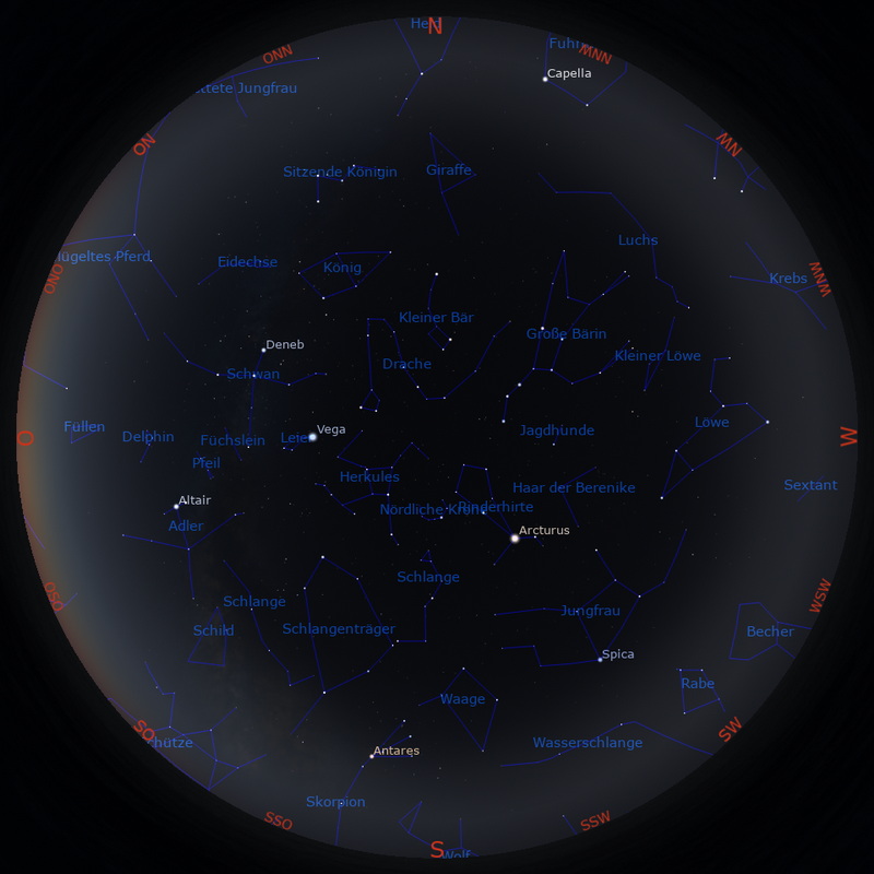 Morgenhimmel am 15. des Monats