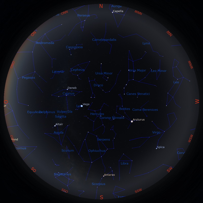 Morgenhimmel am 15. des Monats