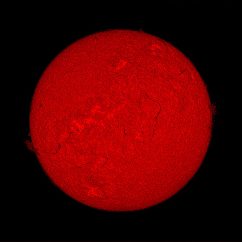 Die Chromosphäre der Sonne am 13. 7. 2025. Credit: Alexander Pikhard.