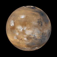 Mars. Aufnahme der Raumsonde Mars Global Surveyor. Credit NASA/JPL.