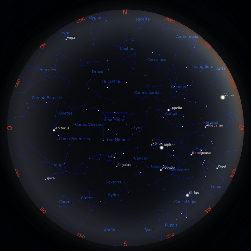 Abendhimmel am 15. des Monats