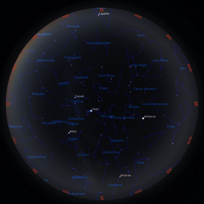 Morgenhimmel am 15. des Monats