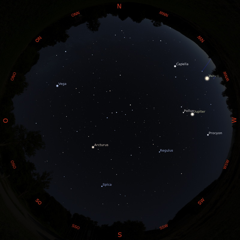 Abendhimmel am 15. des Monats