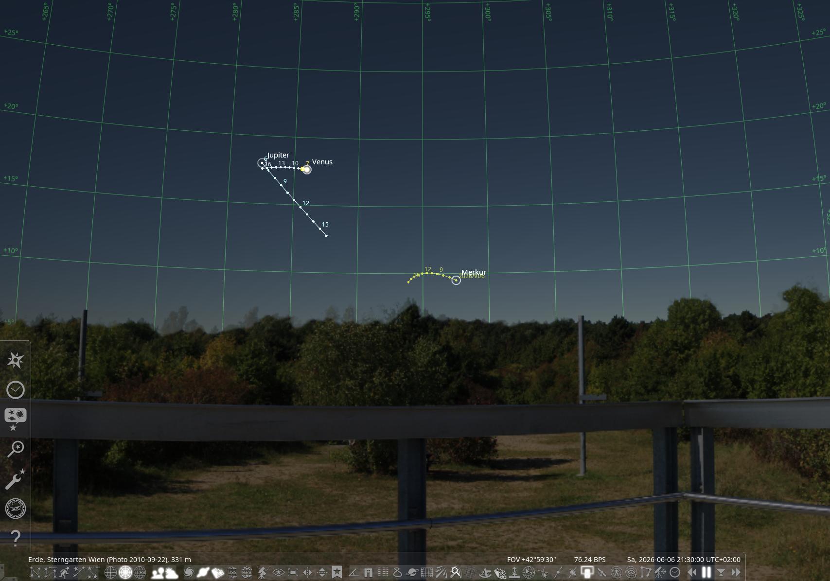 Jupiter-Venus-Merkur 2026-06
