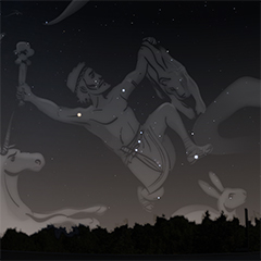 Orion im Aufgang Mitte Oktober