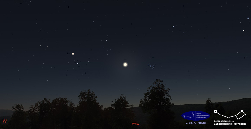 Himmelsanblick am 26. April 2026 um 21.15 Uhr MESZ.